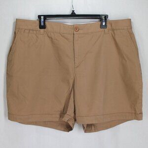Lane Bryant Chino Collection Shorts Womens Sz 18 Brown Mid Rise Cotton Blend New